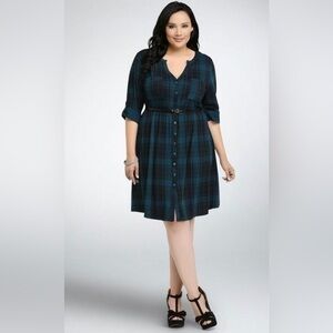 Torrid Mini Jersey Belted Shirt Dress
